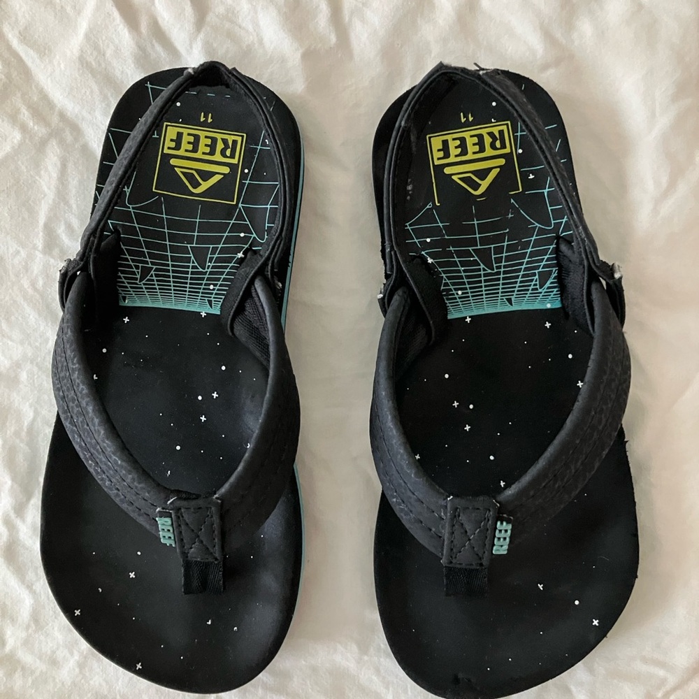 Reef Black Sandals with Star Pattern